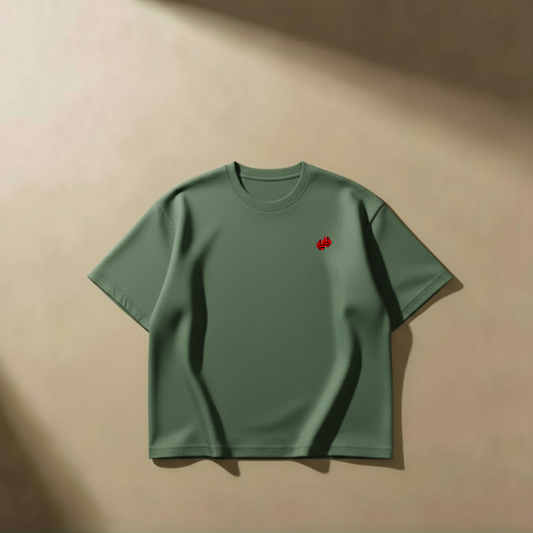 🌿 Forest Oath – Moss Green Oversized Tee