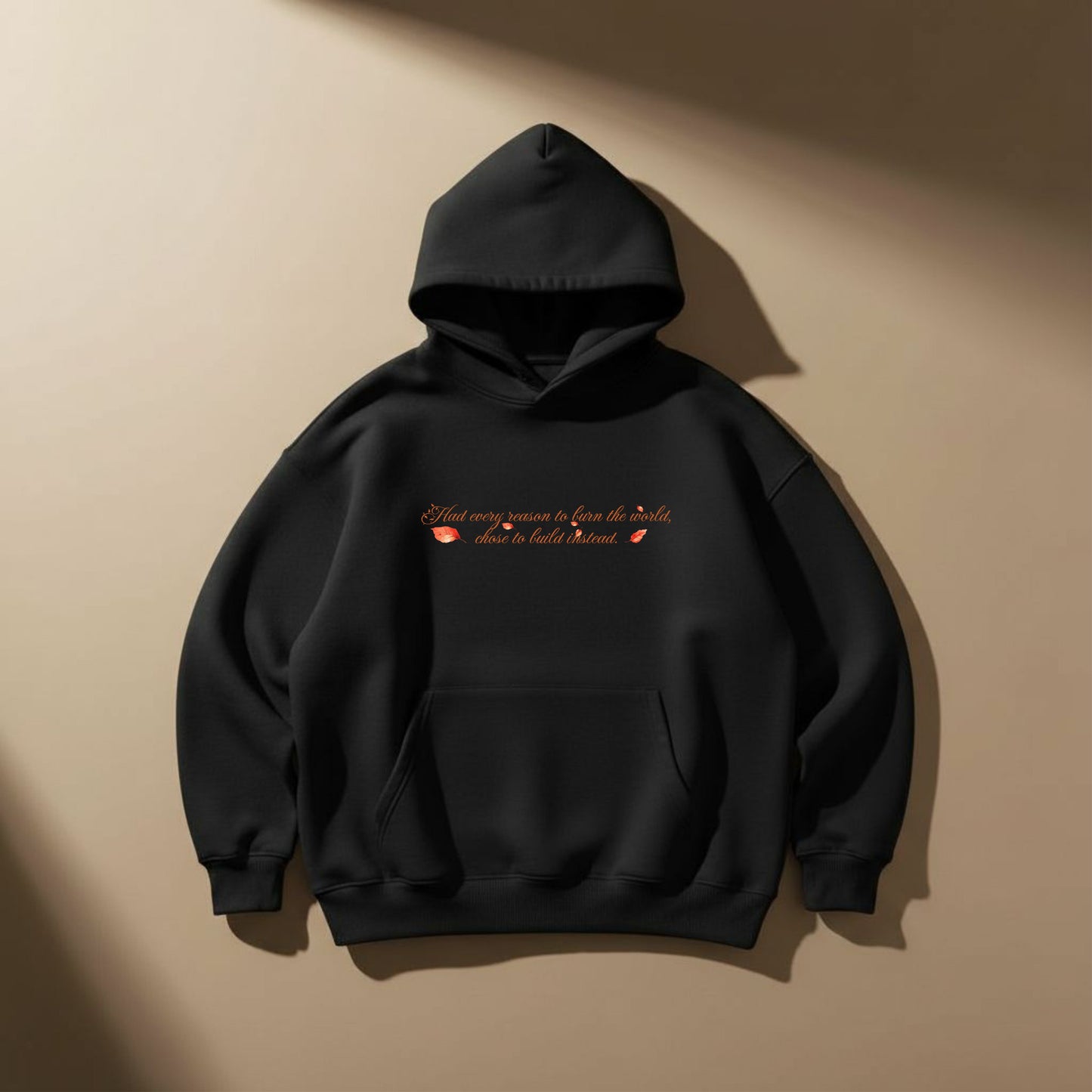 Bone Brave – Oversized Black Hoodie