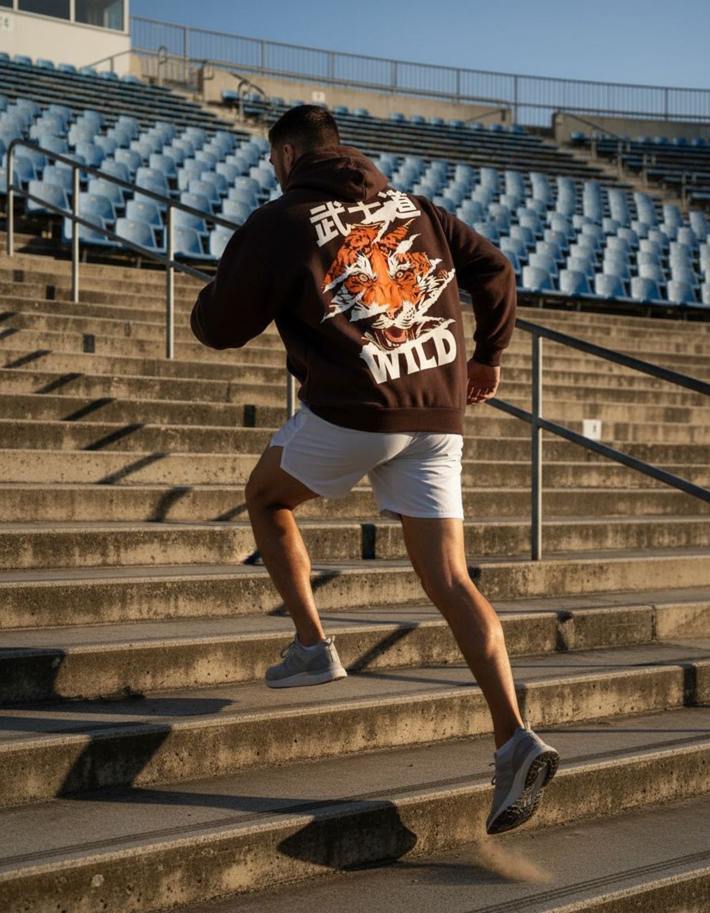 Bushidō Roar – Oversized Chocolate Brown Hoodie